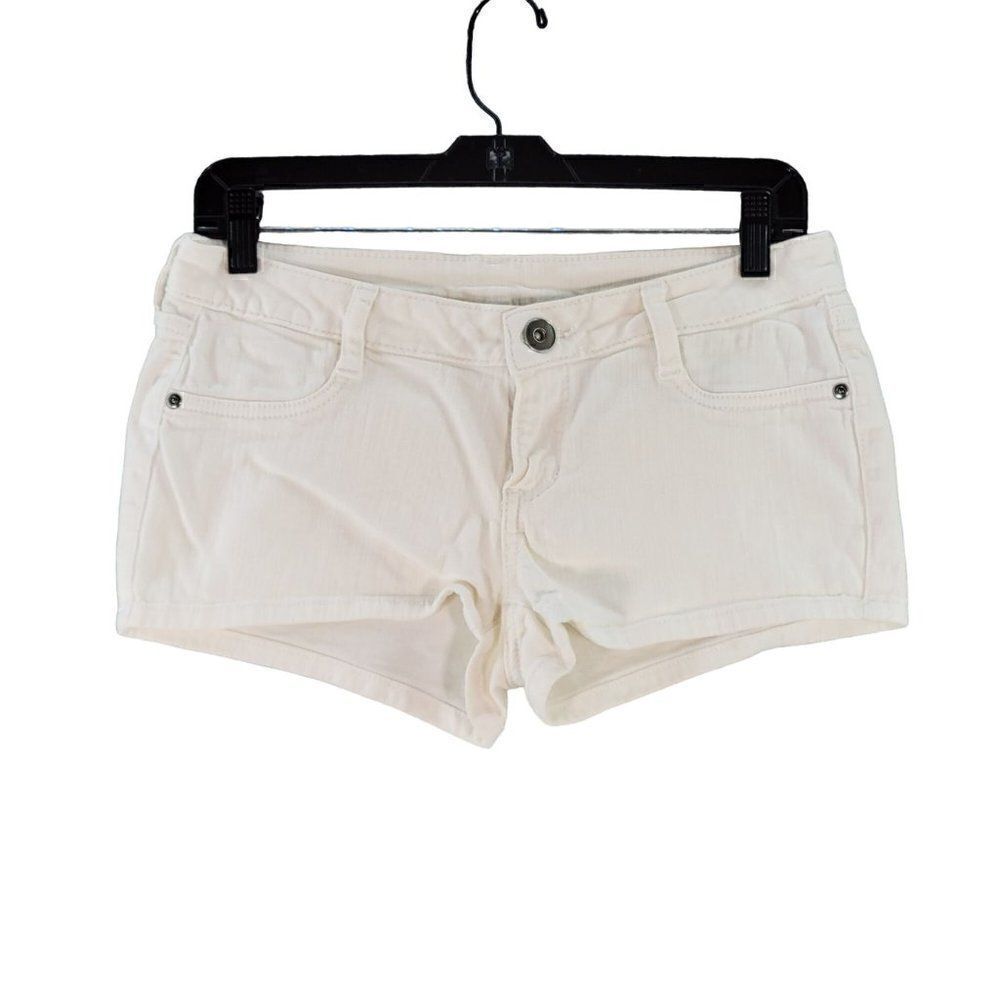 City Streets Juniors White Denim Shorts Sz 5